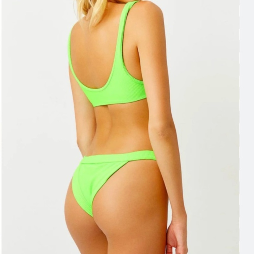 Frankie's Bikinis Neon Green Ribbed.